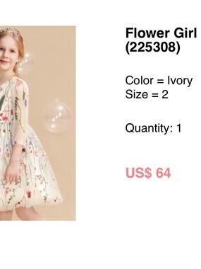 JJs House Ivory Floral Embroidered Tulle Dress for Kids